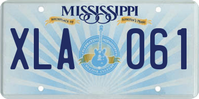 MS license plate XLA061