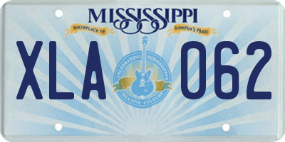 MS license plate XLA062