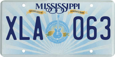 MS license plate XLA063