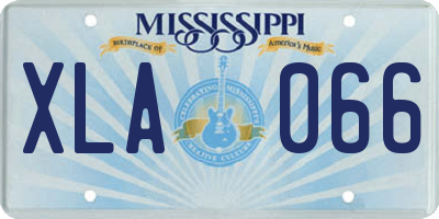 MS license plate XLA066