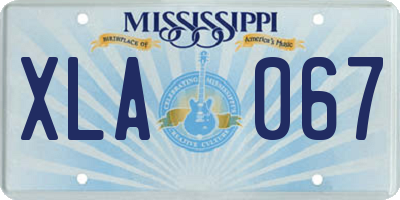 MS license plate XLA067