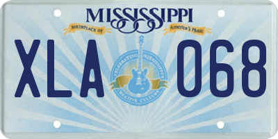 MS license plate XLA068
