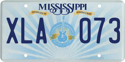 MS license plate XLA073