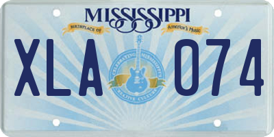 MS license plate XLA074