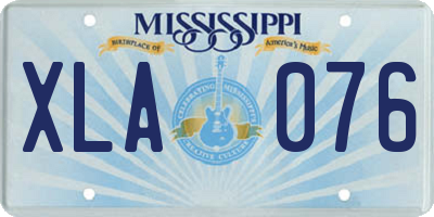MS license plate XLA076