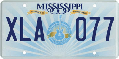 MS license plate XLA077