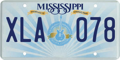 MS license plate XLA078