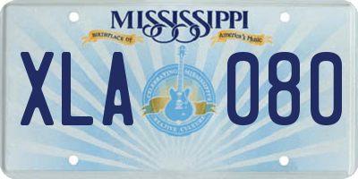 MS license plate XLA080