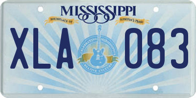 MS license plate XLA083