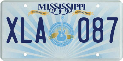 MS license plate XLA087