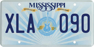 MS license plate XLA090