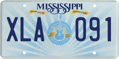 MS license plate XLA091