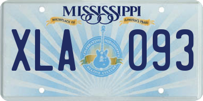 MS license plate XLA093