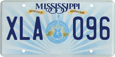 MS license plate XLA096