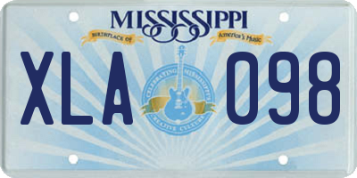 MS license plate XLA098