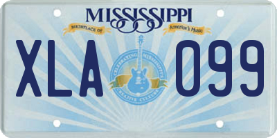 MS license plate XLA099