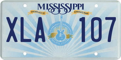 MS license plate XLA107