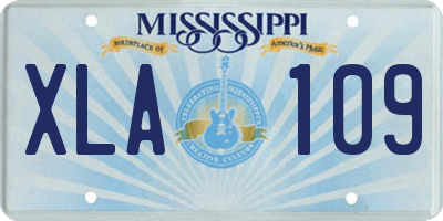 MS license plate XLA109