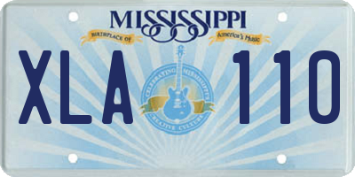 MS license plate XLA110