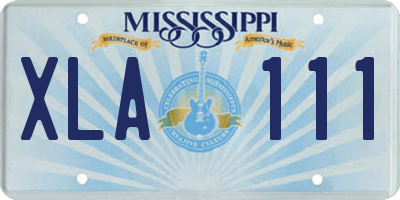 MS license plate XLA111