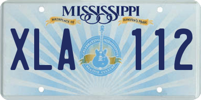 MS license plate XLA112