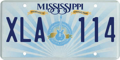 MS license plate XLA114