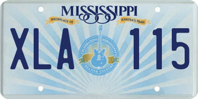 MS license plate XLA115