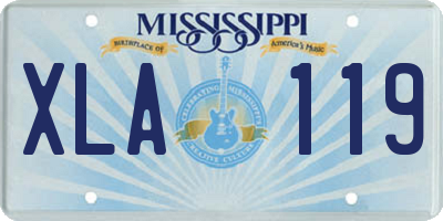 MS license plate XLA119