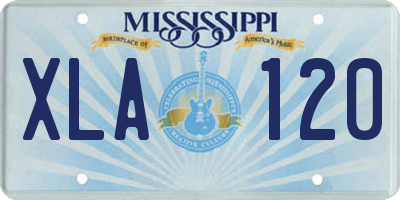 MS license plate XLA120
