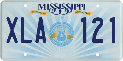 MS license plate XLA121