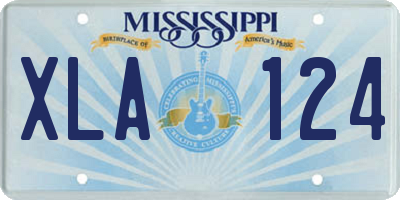 MS license plate XLA124
