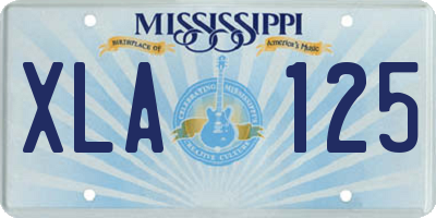 MS license plate XLA125