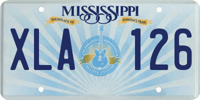 MS license plate XLA126