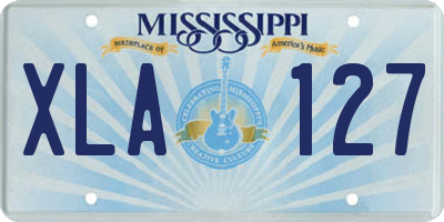 MS license plate XLA127