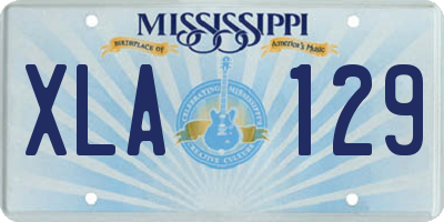 MS license plate XLA129