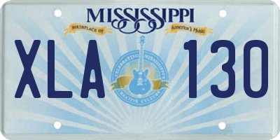 MS license plate XLA130