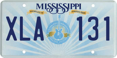 MS license plate XLA131