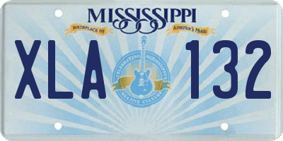 MS license plate XLA132