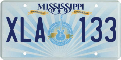 MS license plate XLA133