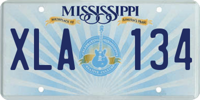 MS license plate XLA134