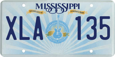MS license plate XLA135