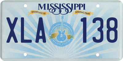 MS license plate XLA138