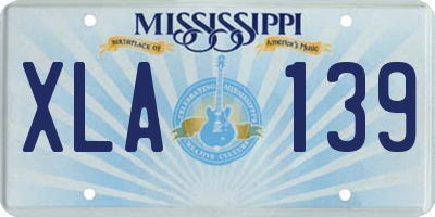 MS license plate XLA139