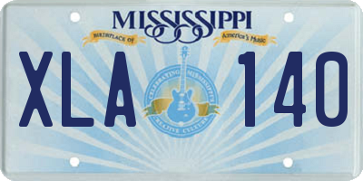 MS license plate XLA140