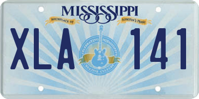 MS license plate XLA141