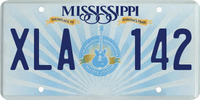MS license plate XLA142