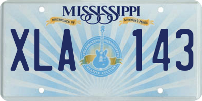 MS license plate XLA143