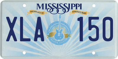 MS license plate XLA150