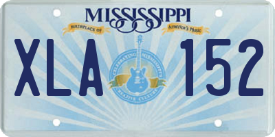 MS license plate XLA152