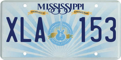 MS license plate XLA153
